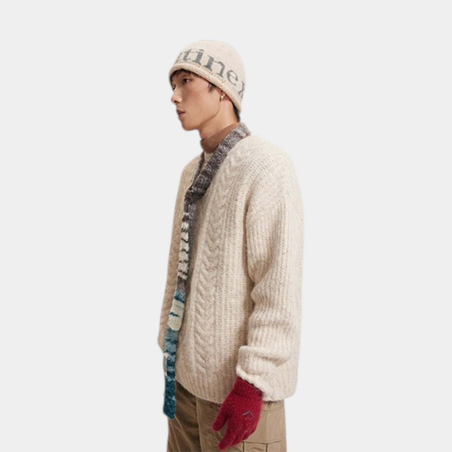 Herren Oversized Langarm Strickpullover – Bild 4