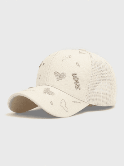 High Quality Baseball Cap Women ins Face Small Hard Top 3D Three-dimensional Gold Line LOVE Fashion Korean Style Trendy Cap