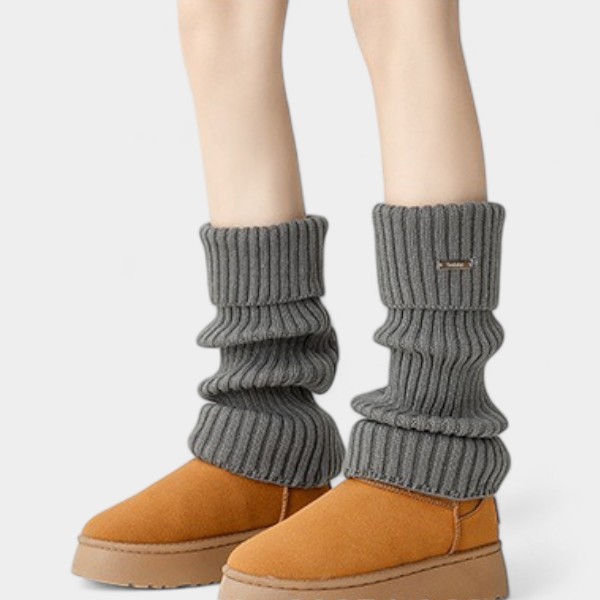Heap Socks Thick Autumn and Winter Knitted Snow Boots Socks Winter Outdoor Thick Wool Japanese Leg Cover Long Tube - copy