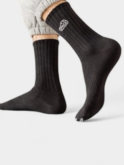 Socks Men's Autumn and Winter Solid Color Pure Cotton Odor Deodorant Sports Mid-length Socks plus size Xinjiang Cotton High Barrel Thick Stockings for Men - copy