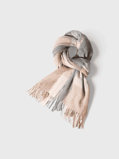 Autumn and Winter new scarf women's Korean-style Plaid contrast color warm scarf plus large size shawl comfortable all-match scarf