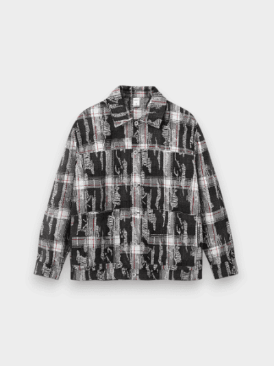 INF Men's | Cut Plaid Shirt Jacket 2024 Autumn and Winter New Fashion Brand Loose Casual American Long Sleeve Shirt