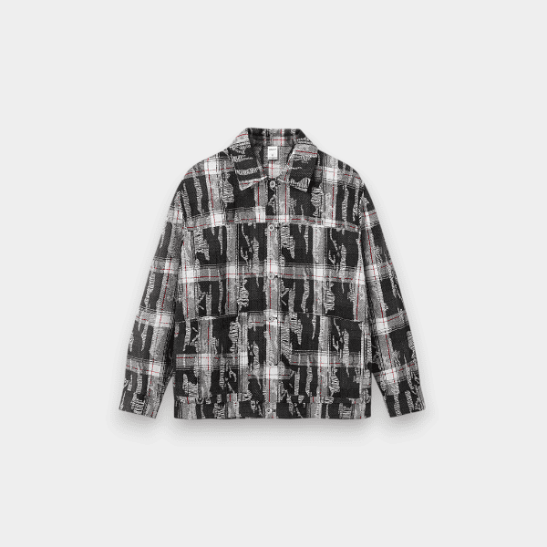 INF Men's | Cut Plaid Shirt Jacket 2024 Autumn and Winter New Fashion Brand Loose Casual American Long Sleeve Shirt
