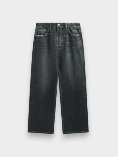 INF Men's Retro Coated Wide Leg Jeans 024 Spring and Summer New Trendy Brand Cat Must Do Old Loose Straight Pants