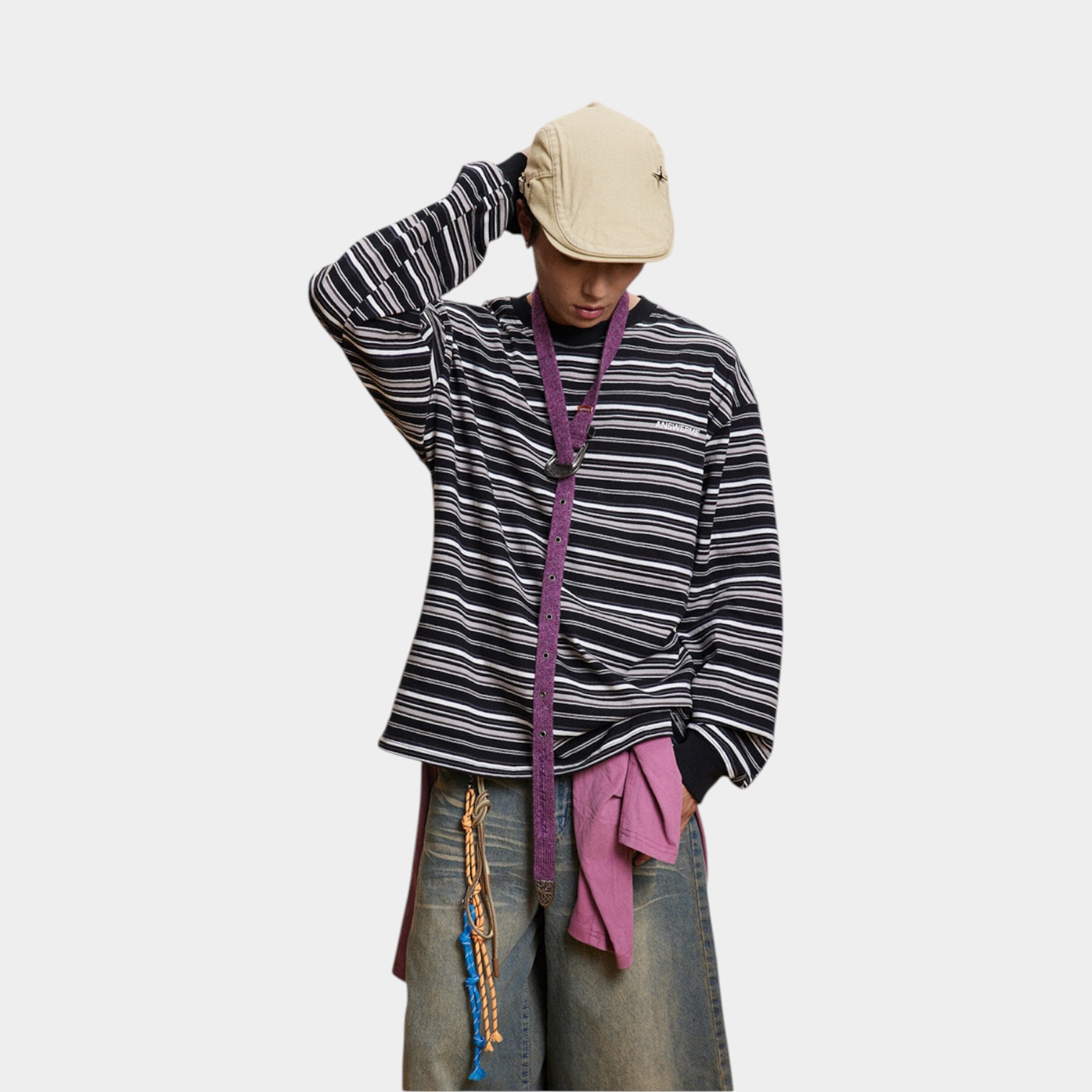 Herren Sweatshirt mit Textdruck und langen Ärmeln – Bild 3