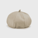 High-grade sense PU octagonal cap women's autumn and winter new beret designer niche retro solid color leather bud hat