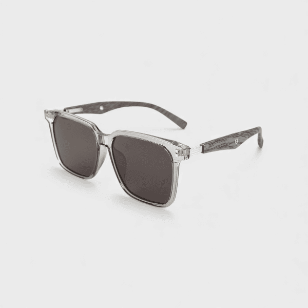 Square Sunglasses Men's Polarized Anti-UV Sunglasses Wood-grain Legs Personalized Trendy Sunshade Glasses Fashion All-match