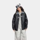 Damen Lederjacke mit langen Ärmeln in regulärer Passform