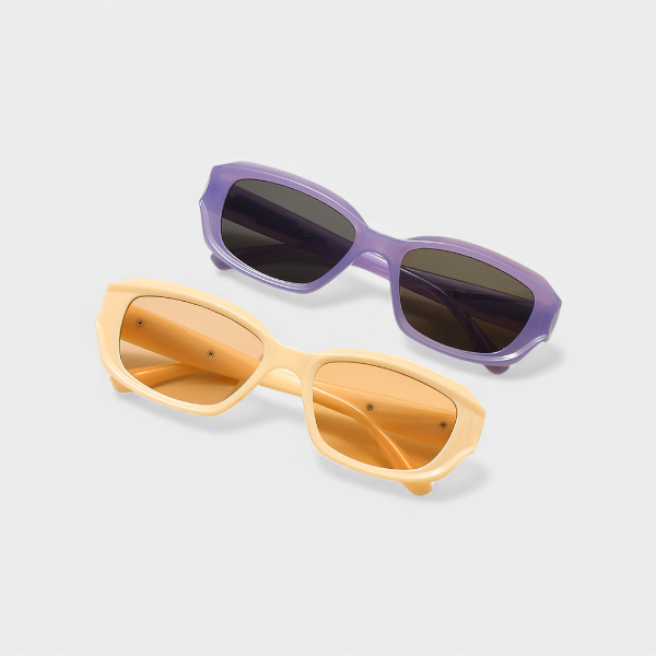 Rectangular blue tea piece future technology black and white sunglasses men and women layered hip hop glasses Photo Sunglasses