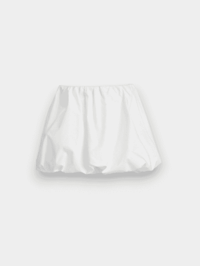 Orange Silk Women's Clothing # White High-Waisted Anti-Exposure Flower Bud Skirt for Women 2025 Summer New Style Fluffy Skirt A-Line Short Skirt