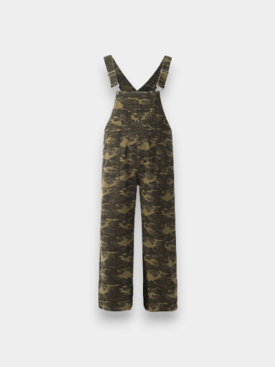 OREETA, American vibe Retro Camouflage Strappy Pants Men's and Women's Loose Casual Straight Tooling Pants Customized