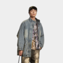 Herren Regular Fit Langarm Jeansjacke