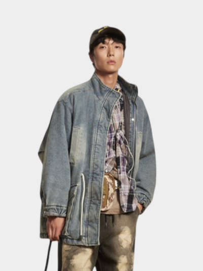 Herren Regular Fit Langarm Jeansjacke