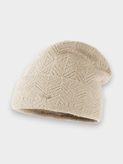 New wool blended knitted hat women's elegant all-match wool hat hollow pattern pile hat autumn and winter warm hat