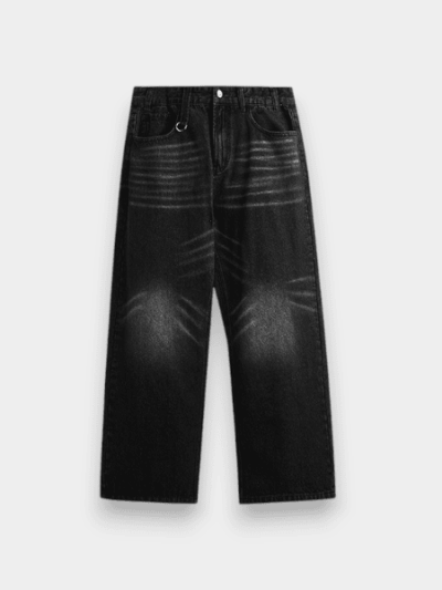 INF men's clothing | White washed wide-leg jeans 2024 spring and summer new fashion brand street retro distressed straight pants