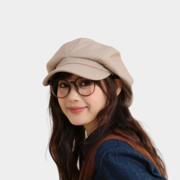 Autumn new octagonal hat women spot wholesale simple fashion solid color British style painter hat face small all-Match hat - copy