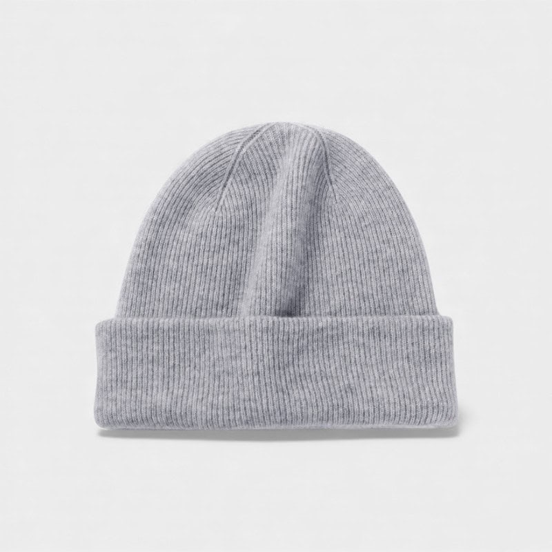 Autumn and Winter knitted hat women's solid color simple warm wool hat cashmere blended fashion pile hat face-looking small bag head hat