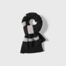 Autumn and winter New knitted scarf women's Korean-style fashionable contrast color striped stitching scarf outdoor warm large size shawl