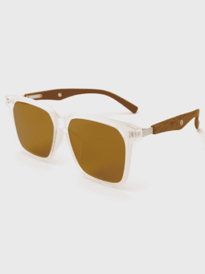 Square Sunglasses Men's Polarized Anti-UV Sunglasses Wood-grain Legs Personalized Trendy Sunshade Glasses Fashion All-match