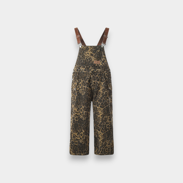 OREETA Autumn Retro Street Leopard Print Overalls Fashion Brand ins Style Design Loose Casual Jumpsuit