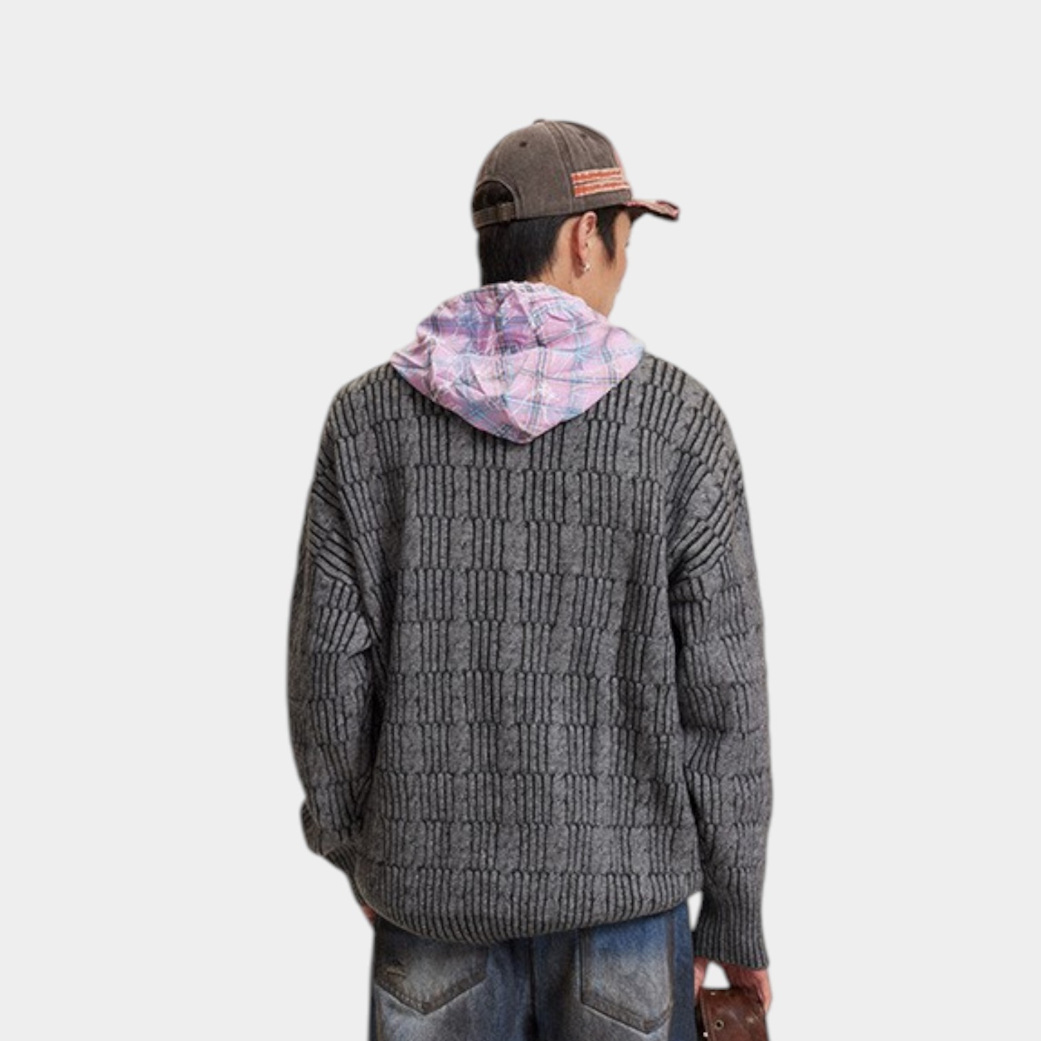 Herren Oversized Langarm Strickpullover – Bild 4