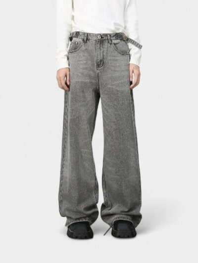 Nirben Denim | new American retro design straight jeans men's tide brand wide leg loose straight pants