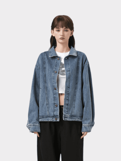 American Style Heavy Old Washed Denim Jacket Simple Design Sense Casual All-match Top Jacket