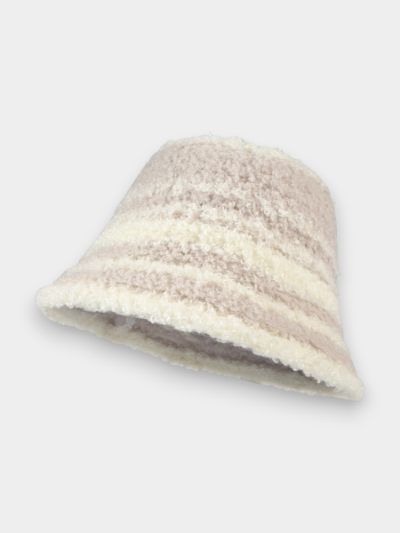 Autumn and Winter Warm Fisherman Hat Women's Japanese Style Contrast Color Striped Bucket Hat Thickened Knitted Basin Hat Korean Style Simple Fluffy Hat