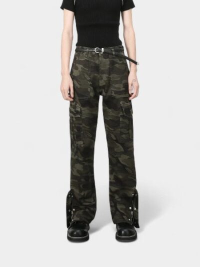 Damen Cargohose mit Camouflage-Muster