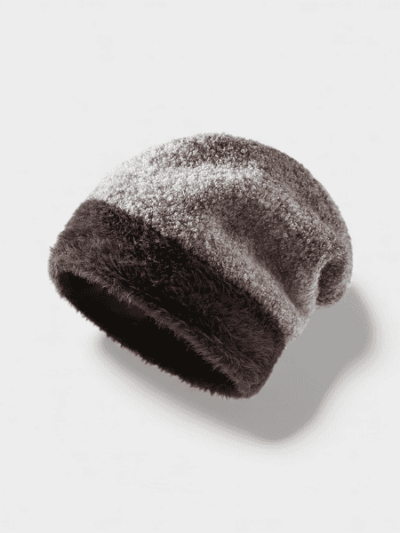 Autumn and Winter Big Head Heap Hat Women's Korean-style Fashion Gradual Color Wool Hat Wool Blended Warm Cold-proof Cold Hat