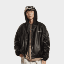 Fake Two-piece American Street Retro Hip-hop PU Leather Cotton-padded Jacket Winter Puppies Handsome Warm Couple Cotton-padded Jacket