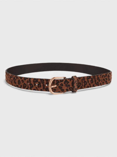 New Little Red Book Imitation Horse Hair Leopard Women's Belt Fashion Cross-border Hot Pin Buckle Factory Direct Spot Women's Belt