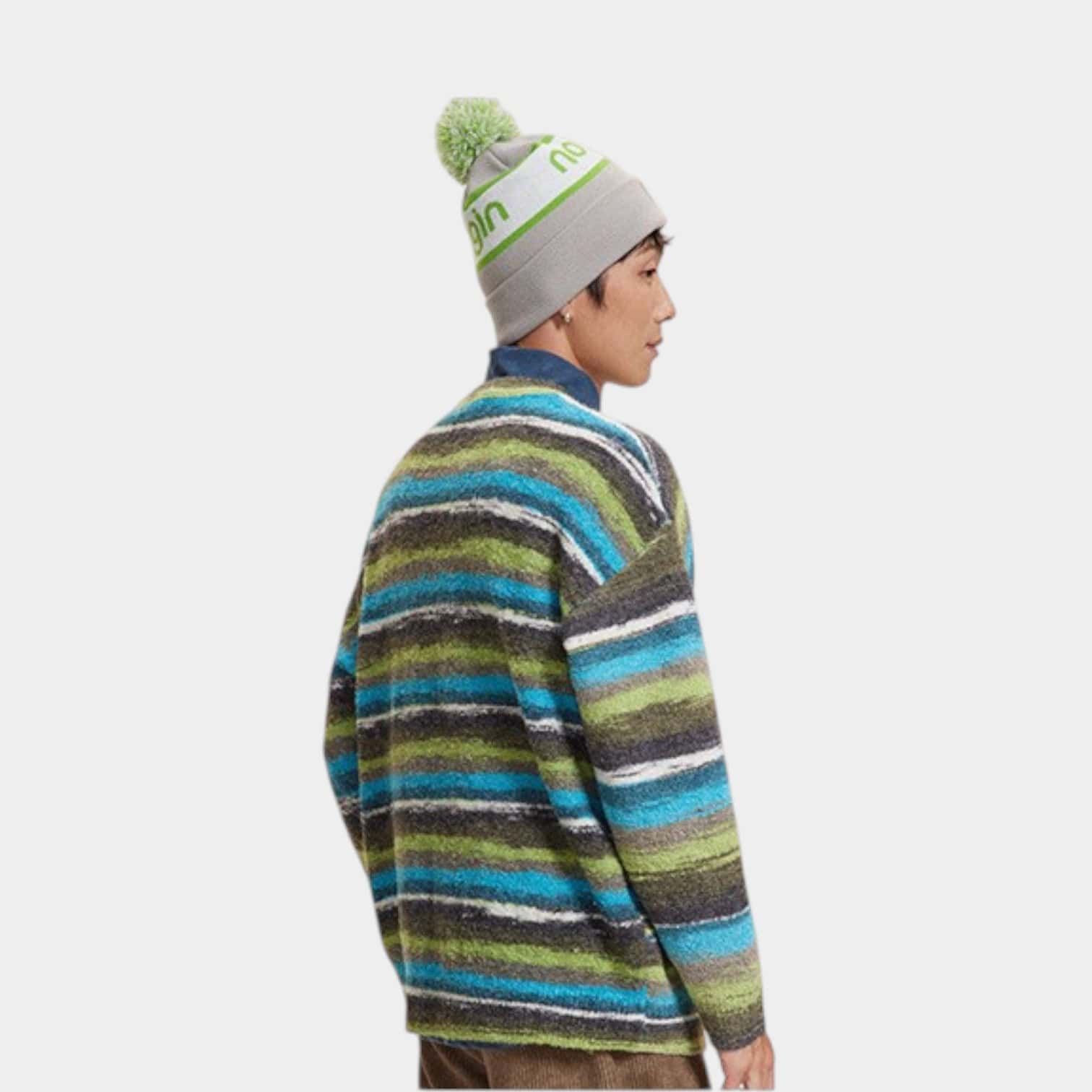 Gestreifter Herren Strickpullover mit langen Ärmeln – Bild 6