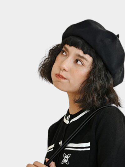 Japanese Style Solid Color Beret Women's Summer All-match Artistic Octagonal Hat Simple Painter Hat Internet Celebrated Vintage Pumpkin Hat