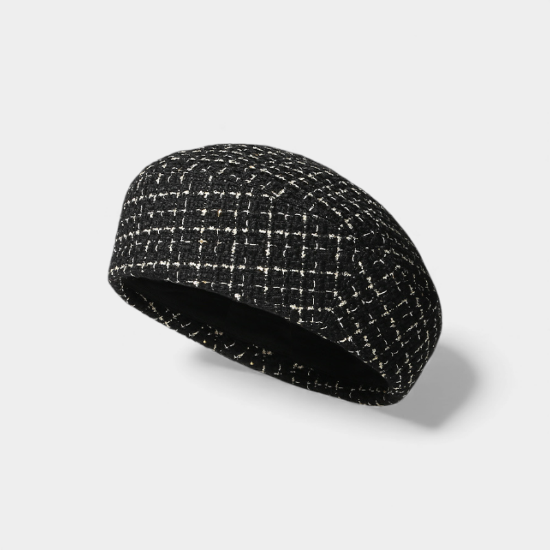 Damen Baskenmütze mit Karomuster