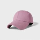 Spring and Summer new pure cotton baseball cap women's fashion ripped peaked cap outdoor leisure hat large size men's hard top hat