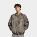 American Style Vintage Washed Old Niche Design Sense Quilted Denim Cotton-padded Jacket Loose Fashion Brand Warm Cotton-padded Coat for Couple