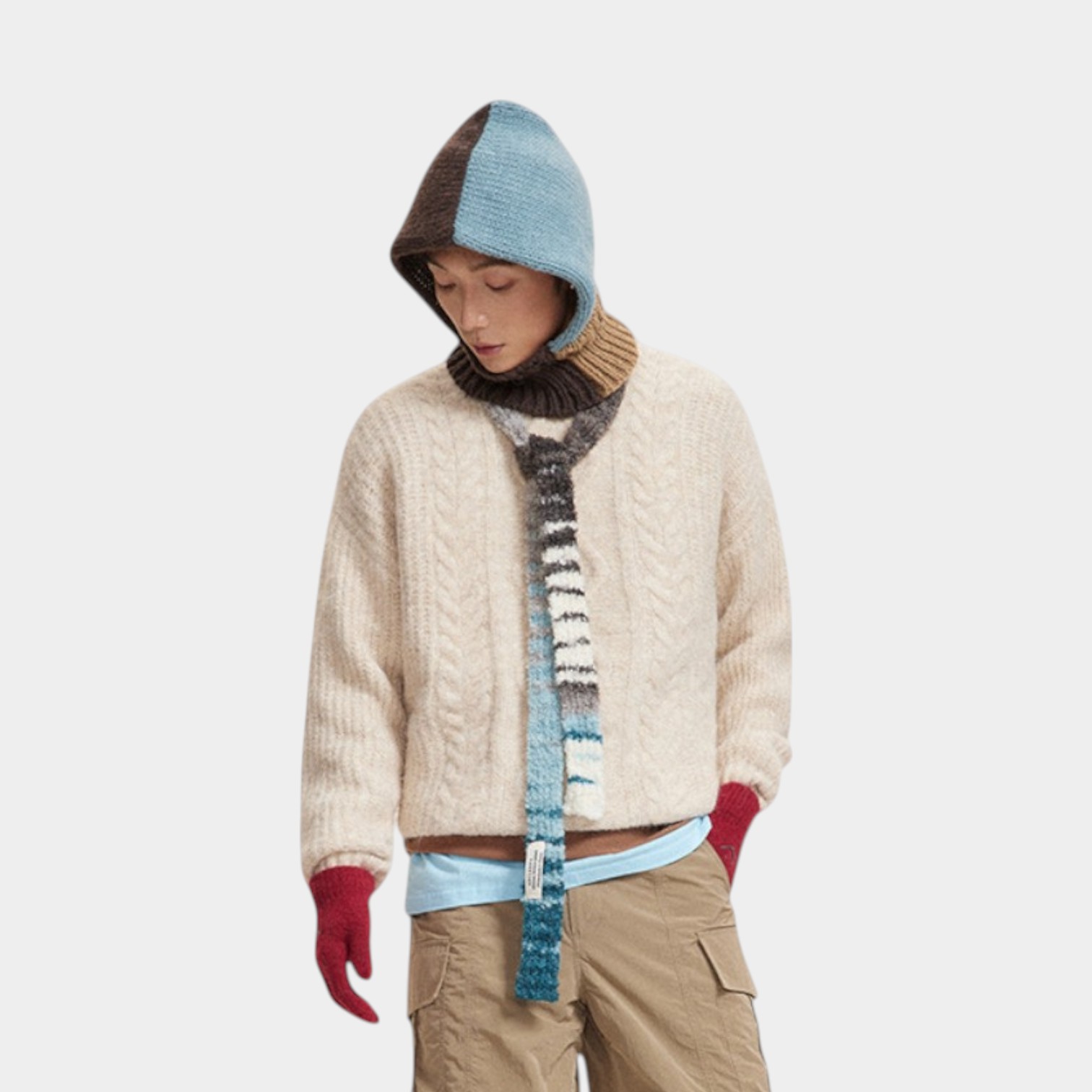 Herren Oversized Langarm Strickpullover – Bild 3