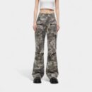 MADEEXTREME Camouflage Large Pocket Design Pleated Button Outdoor Straight Wide Leg Jeans Trendy Pants
