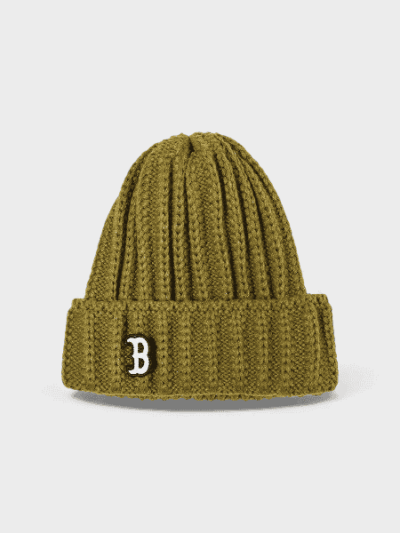 ins Internet Celebrity Sweet and Spicy Style Age-reducing Ear Protection Knitted Hat Three-dimensional Embroidered B Letter Solid Color Ear Protection Wool Hat Student Winter Hat