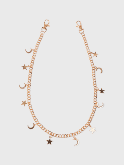 Source manufacturers spot Europe and the United States young Y2K black five new five-pointed star Moon fashion cross-border Joker pants waist chain