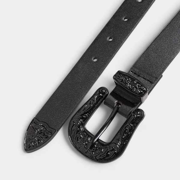 New Ladies Spray Paint Buckle Western Handsome Fashion Carved Vintage PU Belt Neutral Personality Trendy Women's Belt