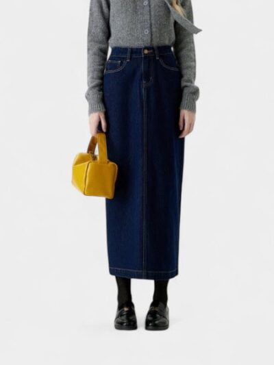 Orange Silk Women's Clothing# Elegant Casual A- Line Hip Skirt Summer New Cross-border Loose All-match Slim-fit Denim Skirt