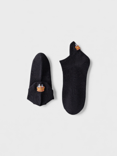 Socks for Men and Teenagers Summer Thin Student Cotton Deodorant Sports Socks Black and White Junior High School Students Big Children's Socks for Boys