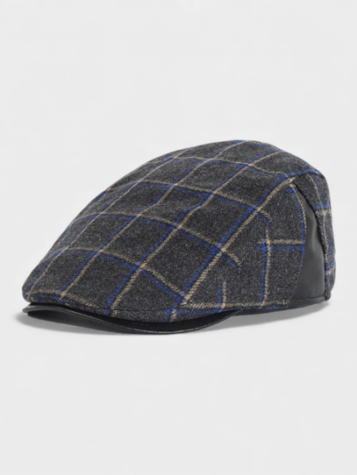 Hat autumn and winter men's Korean-style fashion peaked cap British retro plaid beret warm casual painter newsboy hat
