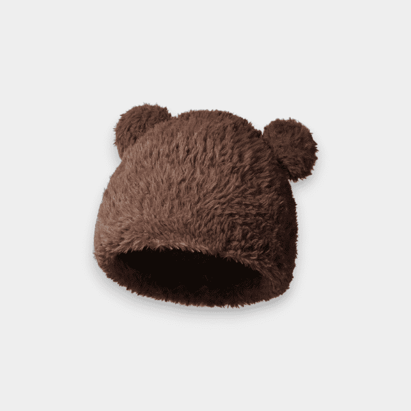 Autumn and Winter New Cute Bear Bag Hat Women's Warm Ear Protectors Big Head Ware Knitted Hat Japanese Knitted Plush Hat