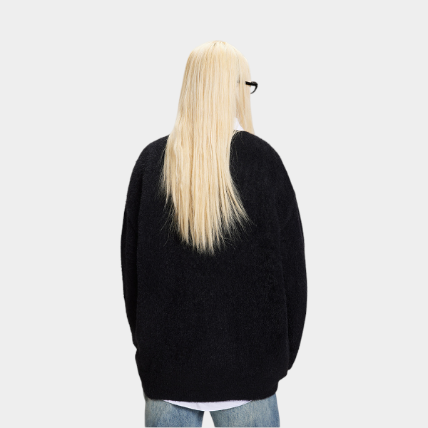 Unisex Tierdruck Langarm Strickpullover – Bild 6