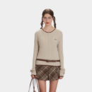 Damen Strickpullover mit Textdruck, lange Ärmel