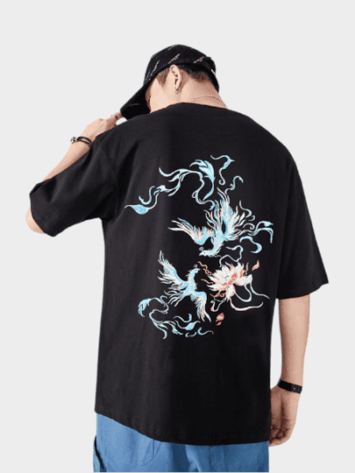 Herren T-Shirt mit künstlerischem Druck und kurzen Ärmeln