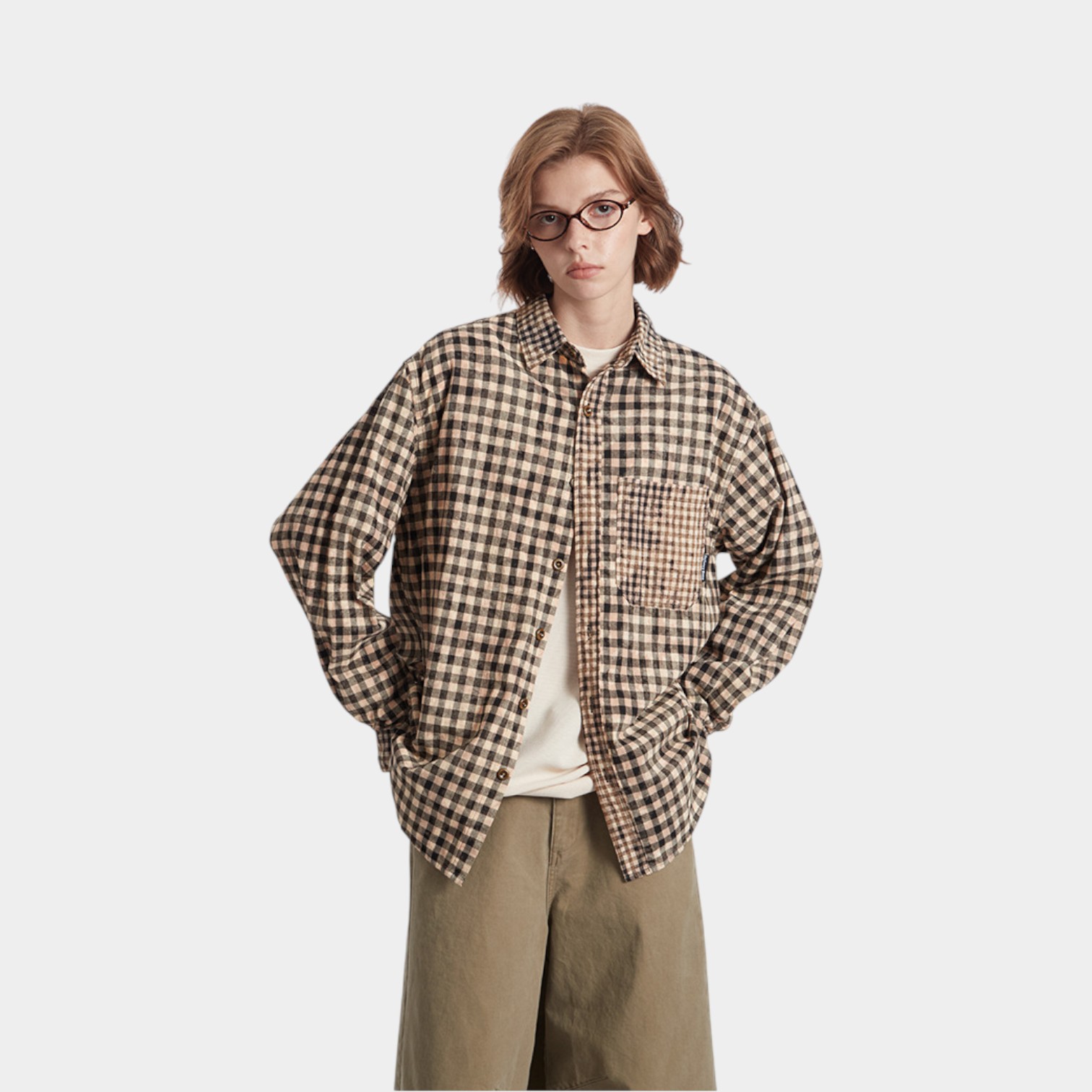 Damen Langarm Freizeithemd mit Karomuster – Bild 3